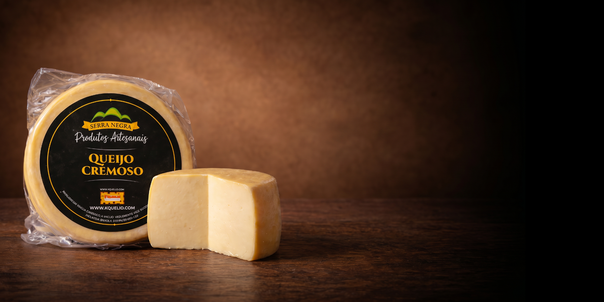 Queijo cremoso artesanal em fatias